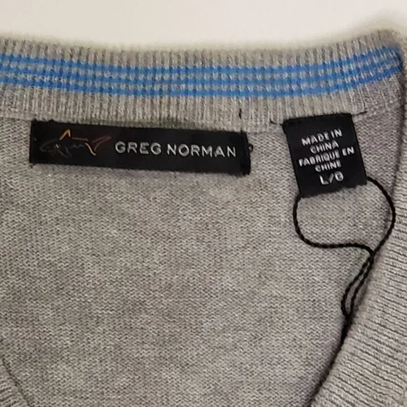 Greg Norman Golf Sweater Vest Men's Size Large Sleeveless Grey Preppy Career - Picture 4 of 16
